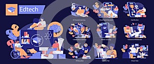 Edtech. Flat Vector Illustration