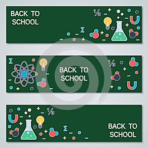 Education horizontal banners vector collection