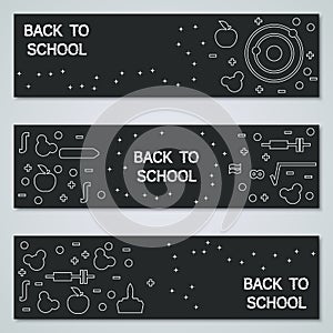 Education horizontal banners vector collection