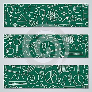 Education horizontal banners vector collection