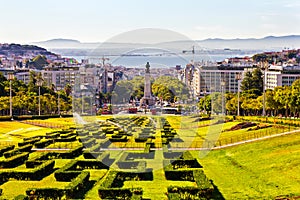 Eduardo VII park and Marques de Pombal square