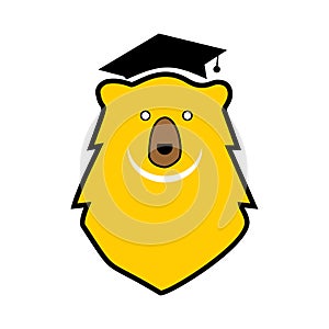 Educat bear smile logo vector