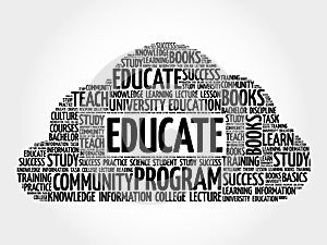 EDUCATE word cloud collage