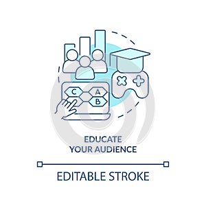 Educate your audience turquoise concept icon