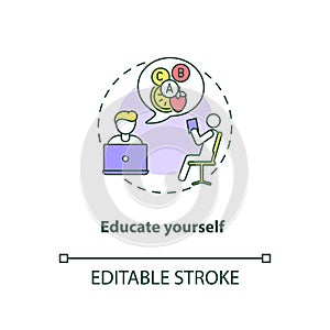 Educate yourself concept icon