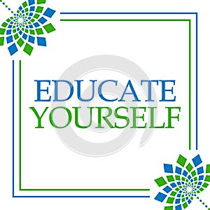 Educate Yourself Green Blue Floral Square