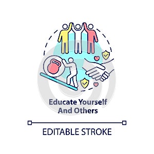 Educate yourself and others concept icon