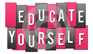 Educate Yourself Pink Grey Stripes Group