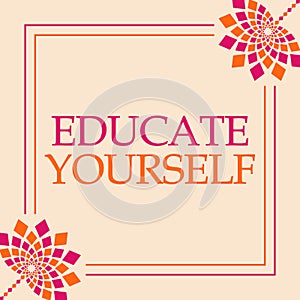 Educate Yourself Pink Orange Floral Square