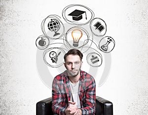 Educated man with ideas photo
