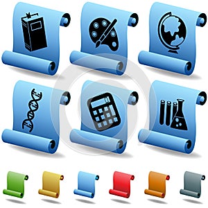 Education 3D Scroll Button Set