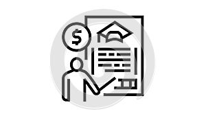 for education allowance line icon animation