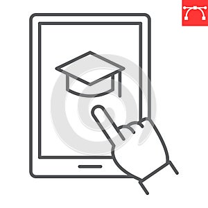 Education app line icon