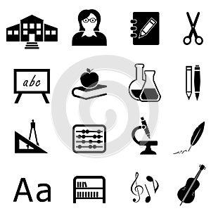 Education and back to school icon set