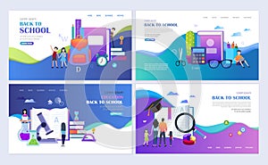 Education, back to school landing pages template