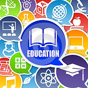 Education Background with Speech Bubbles