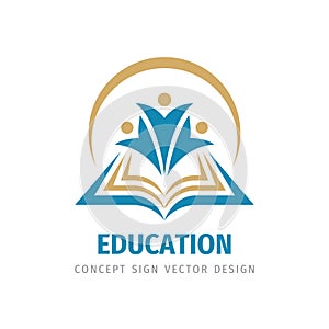 Education badge logo design. University high school emblem. Vector illustration