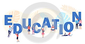 Education banner with prople.