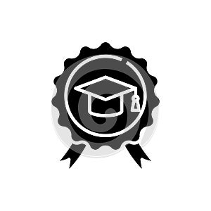 Education black icon, concept illustration, vector flat symbol, glyph sign.