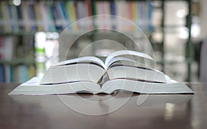 Education book library placed on the table study for knowledge learning