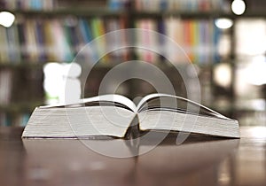 Education book library placed on the table study for knowledge learning