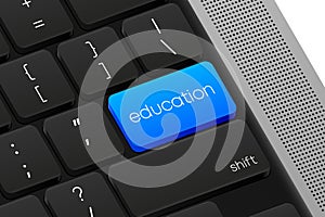 Education button. Computer Keyboard. Word on pc computer keyboard. Vector illustration.