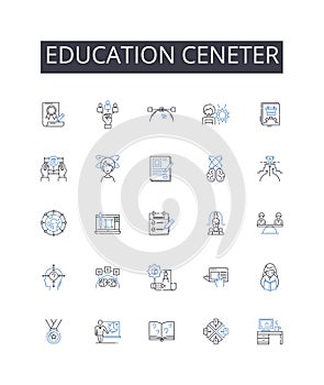 Education ceneter line icons collection. Industrial, Equipment, Tools, Workshop, Mechanics, Engineering, Factory vector