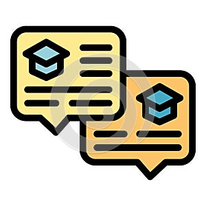 Education chat icon vector flat