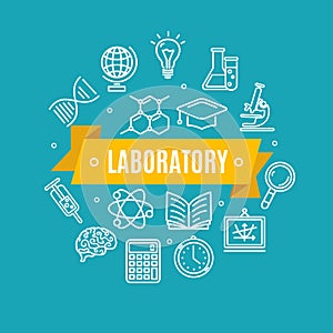 Education Chemistry Science Concept. Vector