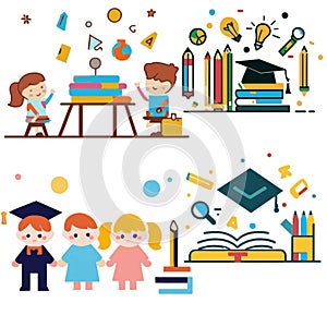 Education children vector graphics 02