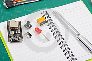 Education circuit and motor activity. Science, Technology, Engineering and Mathematics STEM education concept. frame collage.