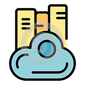 Education cloud icon vector flat