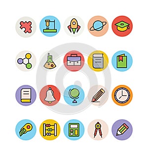 Education Colored Vector Icons 15