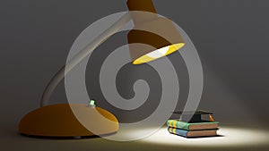 Education concept. 3d of books  hat on dark background. Modern flat design isometric concept of Education for website and mobile