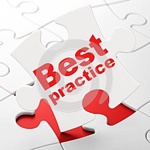 Education concept: Best Practice on puzzle