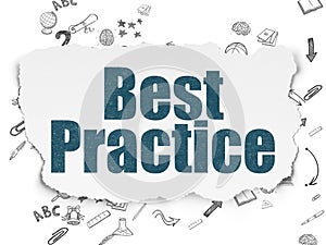 Education concept: Best Practice on Torn Paper
