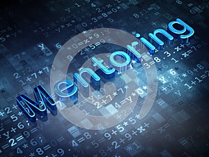 Education concept: Blue Mentoring on digital background