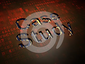 Education concept: Case Study on digital screen background