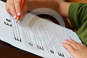 Education Concept With Child Learning To Write