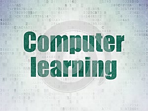 Education concept: Computer Learning on Digital Data Paper background