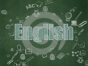 Education concept: English on School Board