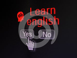 Education concept: Head With Gears icon and Learn