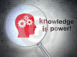 Education concept: Head Gears and Knowledge Is