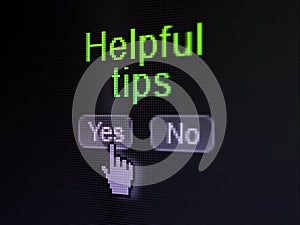 Education concept: Helpful Tips on digital computer screen photo