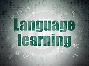Education concept: Language Learning on Digital Data Paper background