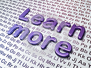 Education concept: Learn More on Alphabet