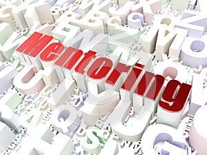 Education concept: Mentoring on alphabet background