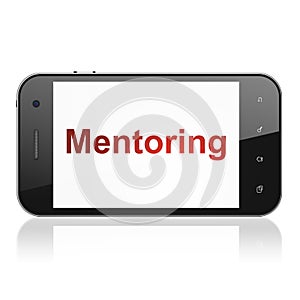 Education concept: Mentoring on smartphone