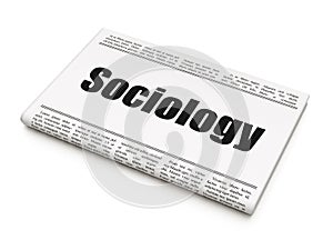 Education concept: newspaper headline Sociology