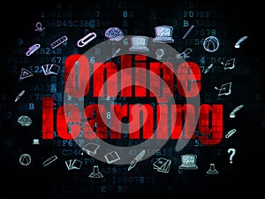 Education concept: Online Learning on Digital